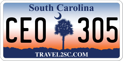 SC license plate CEO305