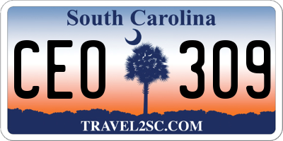 SC license plate CEO309
