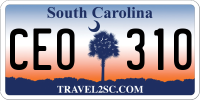 SC license plate CEO310