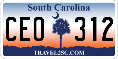 SC license plate CEO312