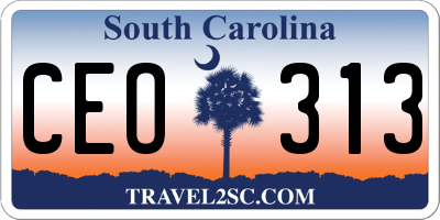 SC license plate CEO313