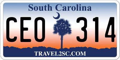 SC license plate CEO314