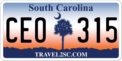 SC license plate CEO315