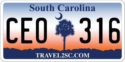 SC license plate CEO316