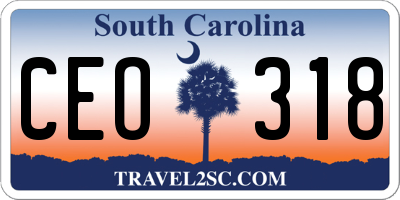 SC license plate CEO318