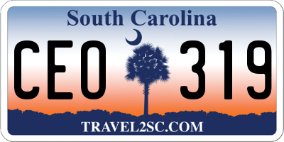SC license plate CEO319