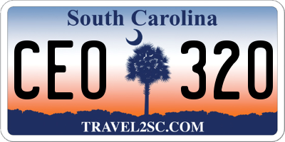 SC license plate CEO320