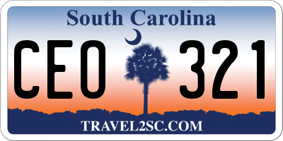 SC license plate CEO321