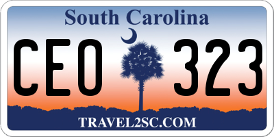 SC license plate CEO323