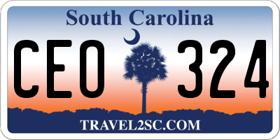 SC license plate CEO324