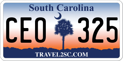 SC license plate CEO325