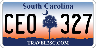 SC license plate CEO327