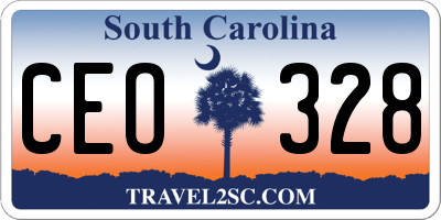SC license plate CEO328