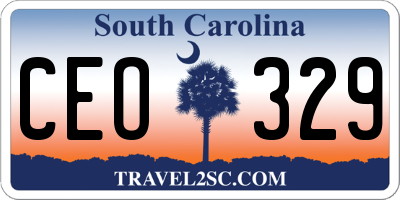 SC license plate CEO329