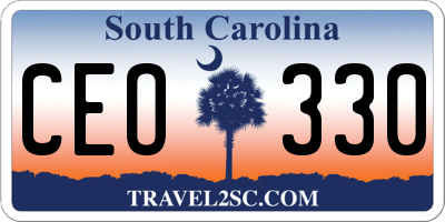 SC license plate CEO330