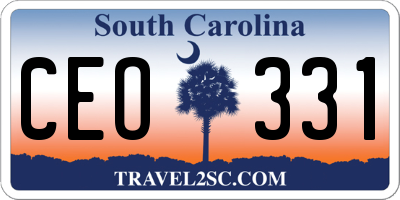 SC license plate CEO331