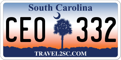 SC license plate CEO332