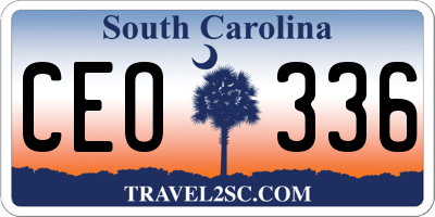 SC license plate CEO336