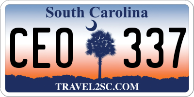 SC license plate CEO337