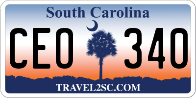 SC license plate CEO340