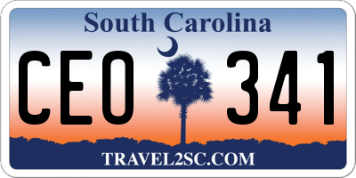 SC license plate CEO341