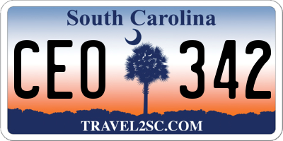 SC license plate CEO342