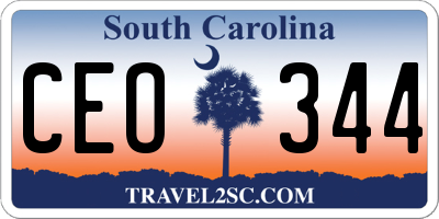 SC license plate CEO344