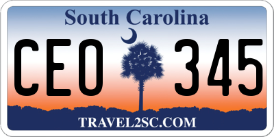 SC license plate CEO345