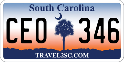 SC license plate CEO346