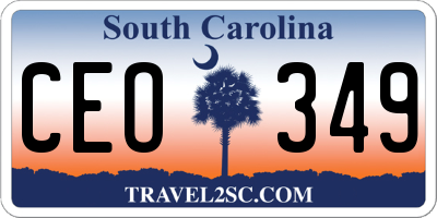 SC license plate CEO349