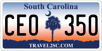 SC license plate CEO350