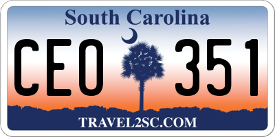 SC license plate CEO351