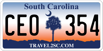 SC license plate CEO354