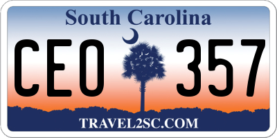 SC license plate CEO357