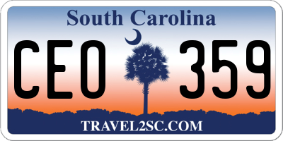 SC license plate CEO359