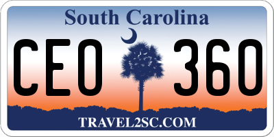 SC license plate CEO360