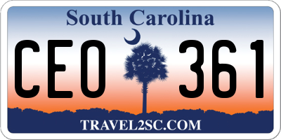 SC license plate CEO361