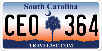 SC license plate CEO364