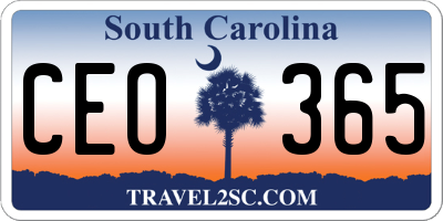 SC license plate CEO365