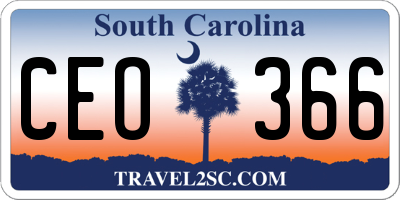 SC license plate CEO366