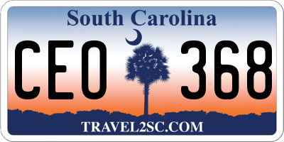 SC license plate CEO368