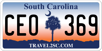 SC license plate CEO369