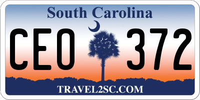 SC license plate CEO372