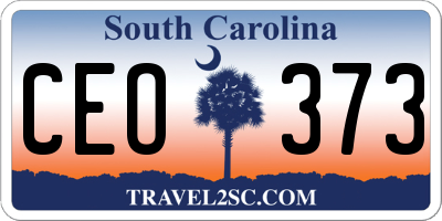 SC license plate CEO373