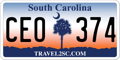 SC license plate CEO374