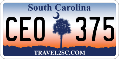 SC license plate CEO375