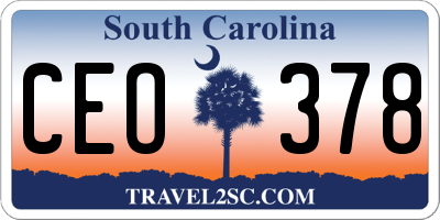 SC license plate CEO378