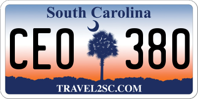 SC license plate CEO380