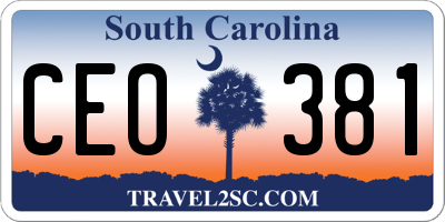 SC license plate CEO381