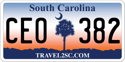SC license plate CEO382